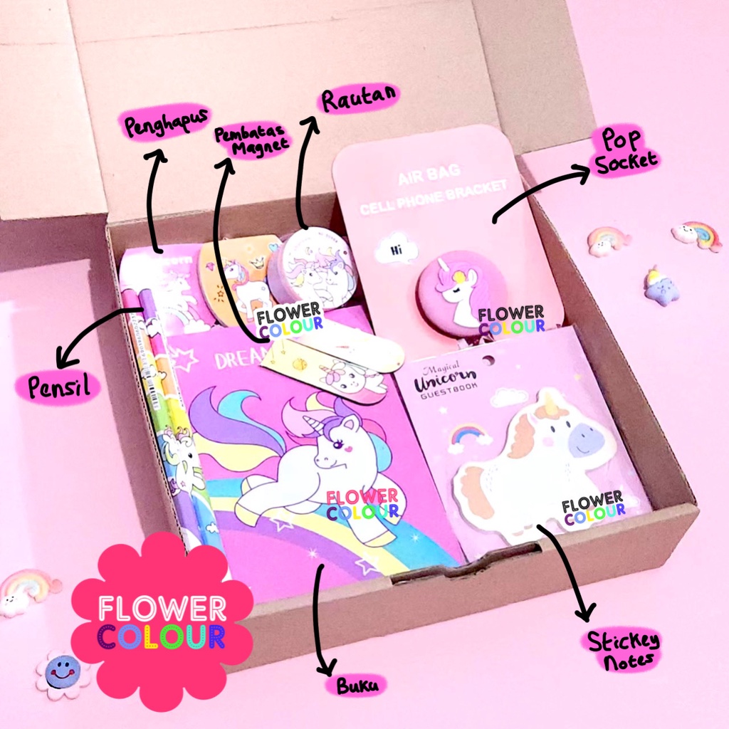 

Paket Alat Tulis Unicorn Kado Ulang Tahun Anak Hampers Ulang Tahun