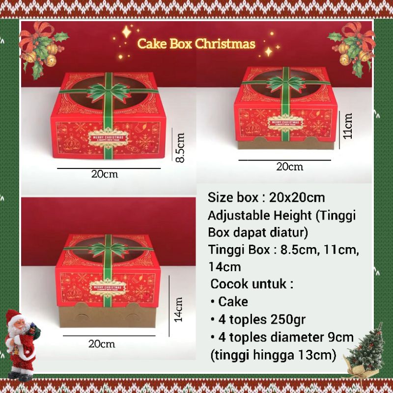 

Christmas Cake Box Kue Natal Kotak Kue 20x20cm Packaging