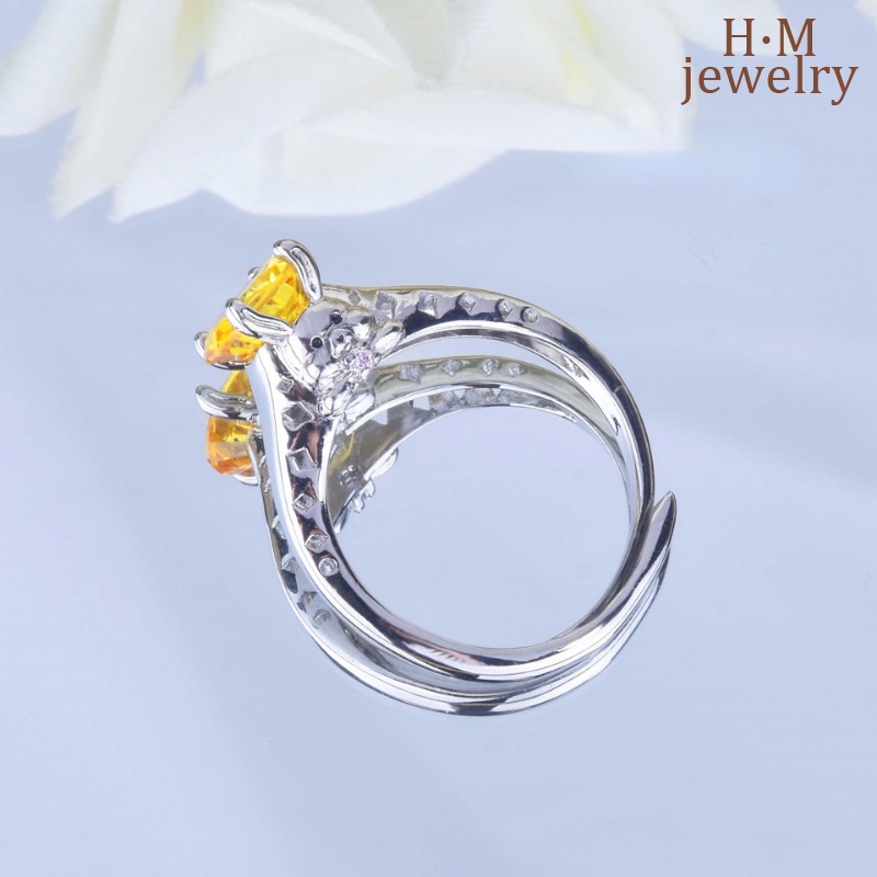 Cincin Silver S925 Bentuk Kelinci 2 Karat Hias Zircon AAA Untuk Wanita