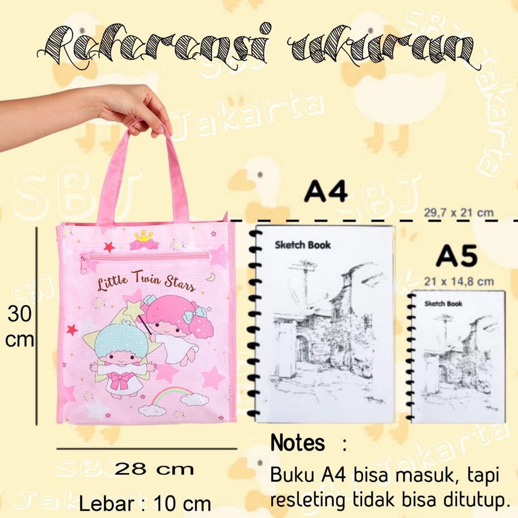 Tas Belajar Tas sekolah Tas Kursus anak Tote Bag MESSENGER BAG sanrio