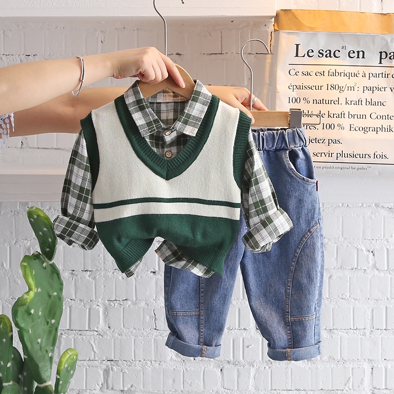 HappyOliver SET ODSSEY EBV Setelan 3in1 Kemeja Bayi anak Laki-laki import Lengan panjang Berkualitas