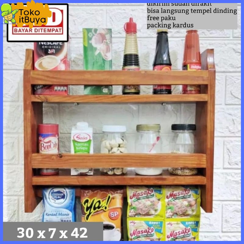rak bumbu / rak bumbu tempel dinding / rak serbaguna / rak make up