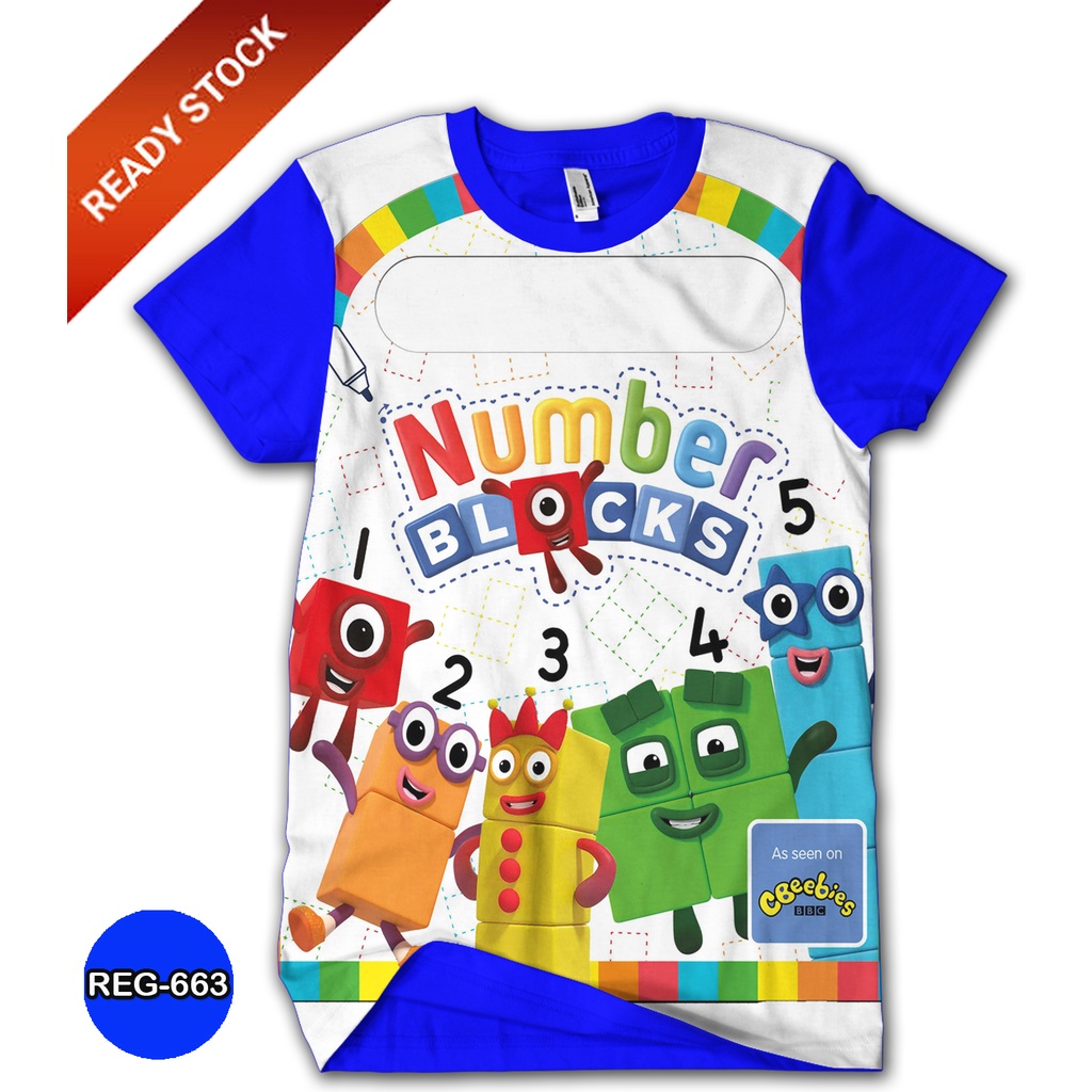 Baju Numberblocks Baju Anak dan Dewasa Numberblocks Series Trend #REG-663
