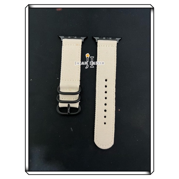 strap tali jam Apple watch / i watch / iwatch /  Nylon Kanvas Kulit Premium Strap for iWatch Series 7 6 SE 5 4 3 2 44 mm 40mm 42mm 38mm Watchband Sport Loop Watch Band