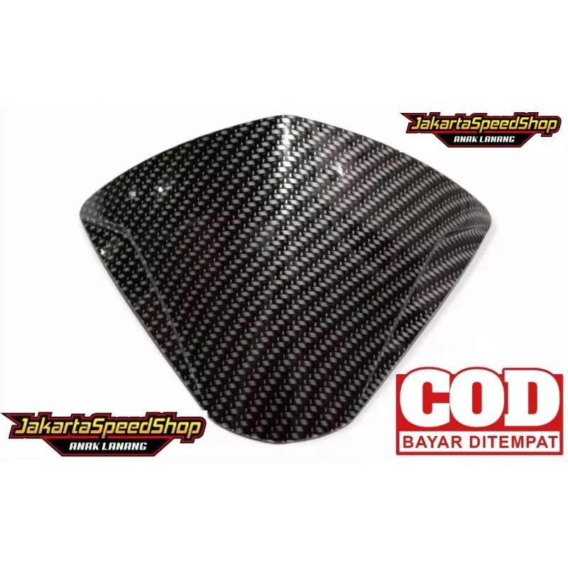 Visor variasi yamaha jupiter mx new carbon dan hitam kilap bahan tebal plus lem 3m universal