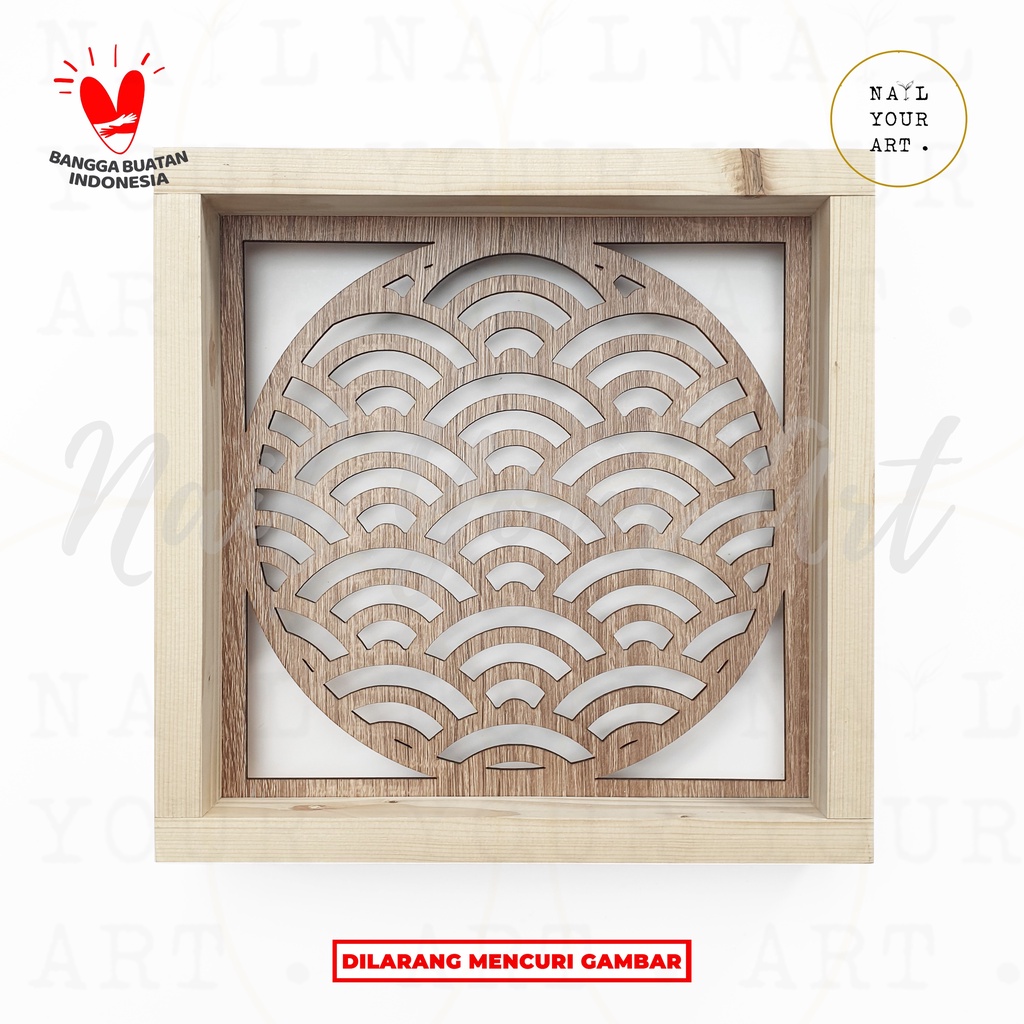 Hiasan Dinding Frame Kayu - JAPANESE WAVE - Wall Decoration