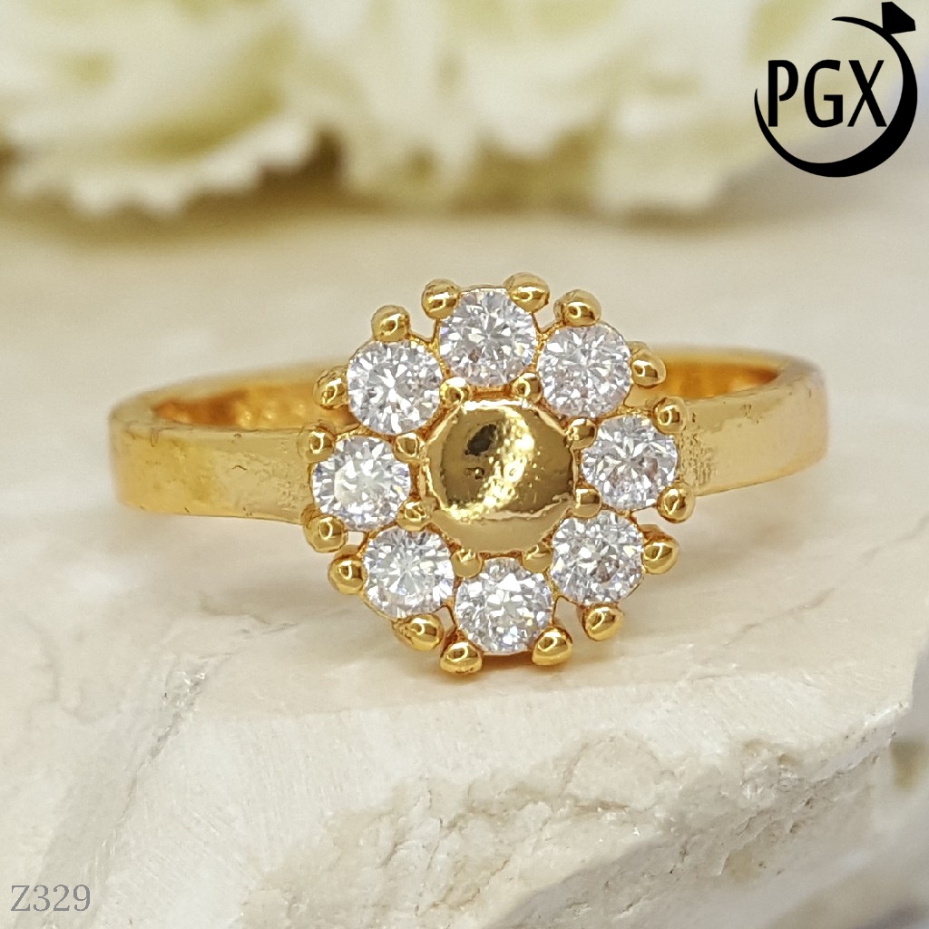 PGX Cincin Xuping Wanita Aksesoris Fashion Perhiasan Lapis Emas Premium - Z329