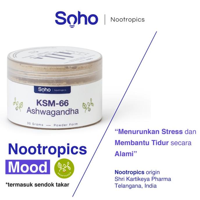 Soho Nootropics: KSM-66 30 Gram - Mengatasi Mood Swing & Badan Lemas