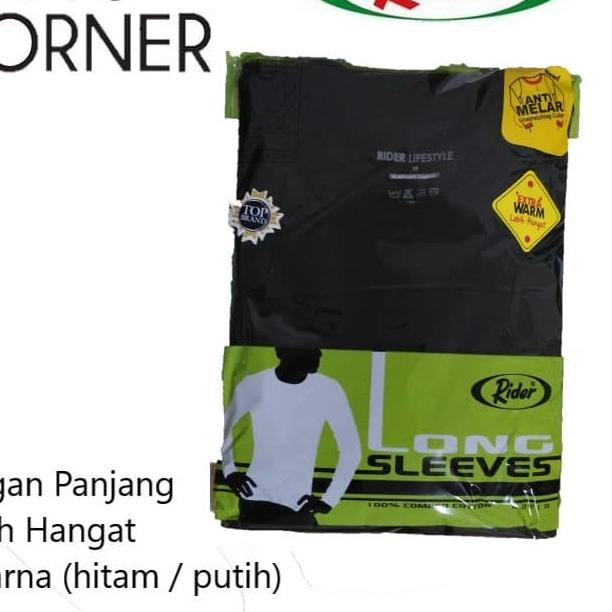 KAOS OBLONG LENGAN PANJANG RIDER | PAKAIAN DALAM MUSIM DINGIN | R221B - Hitam, M