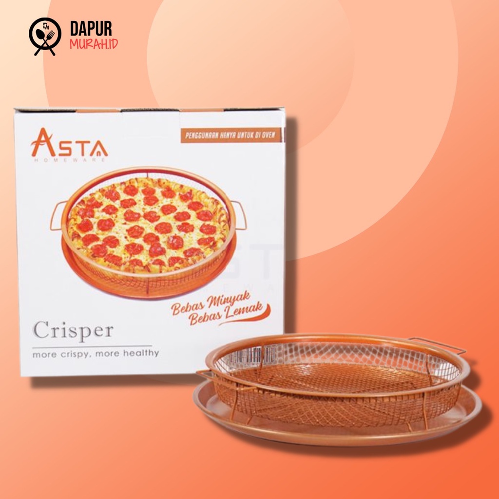 DM - Asta Crisper Round Panggangan BBQ Oven dan Tirisan Gorengan - Rose Gold Bulat