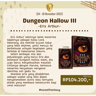 Pre Order Novel Dungeon Hallow 3 Erix Arthur Fiksi Fantasi