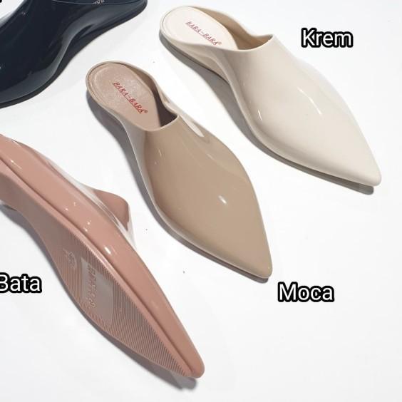 jelly sandal slop barabara sendal lancip karet import BBJD938BPLC