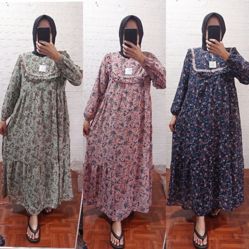 GAMIS CERUTY BABYDOLL PREMIUM MOTIF BUNGA/GAMIS CERUTY BUNGA BUNGA DRESS CERUTY BABYDOLL MOTIF