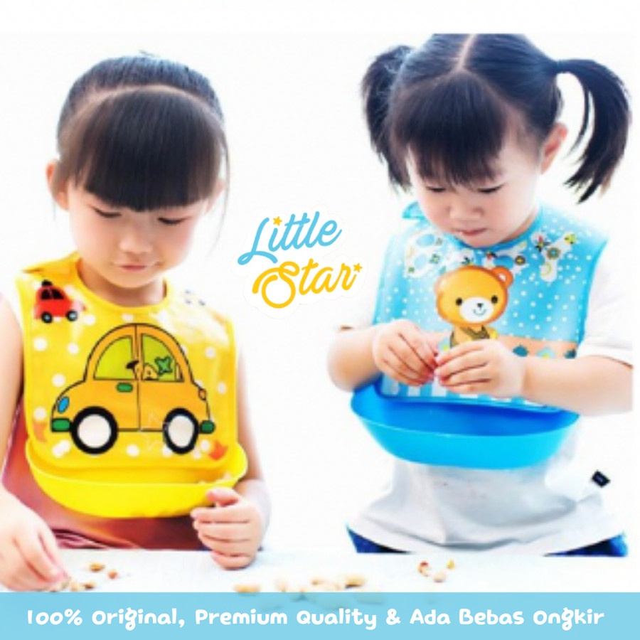 Slabber Silikon Waterproof Anak Bayi Motif Karakter