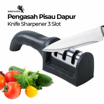 

Pengasah Pisau Dapur Multifungsi Knife Sharpener 3 Slot - Black