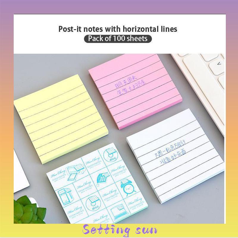 Simplicity sticky note horizontal sticker notepad post maker stiker massage pesan book note TN