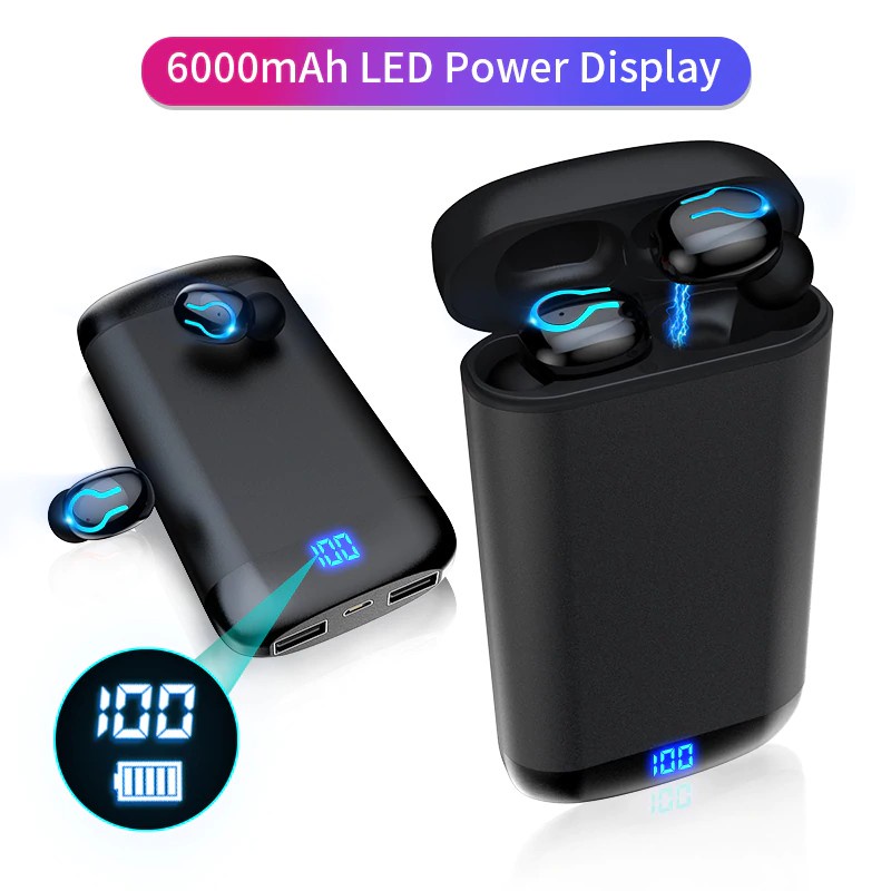 389 HBQ-Q66 Wireless Bluetooth Headphone HD Stereo 6000mAh Charging Case