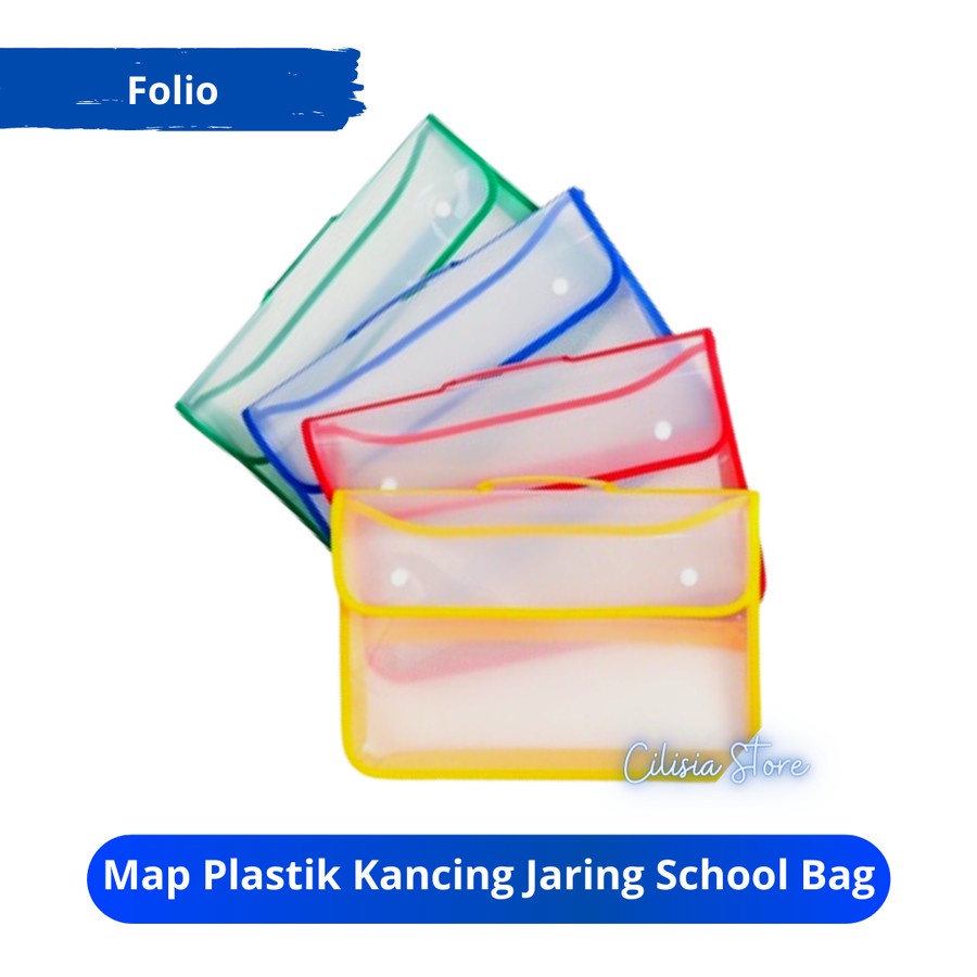 

Map Plastik Kancing Jaring School Bag Folio RR / Map Tenteng [Satuan]