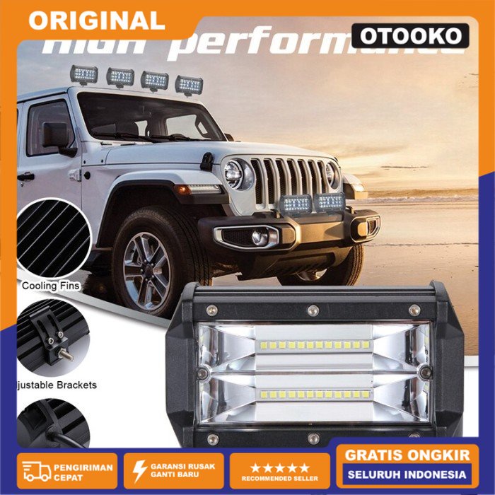 lampu 24 led Tembak sorot offroad 72watt 72w cree Bar Outdoor Mobil - Putih