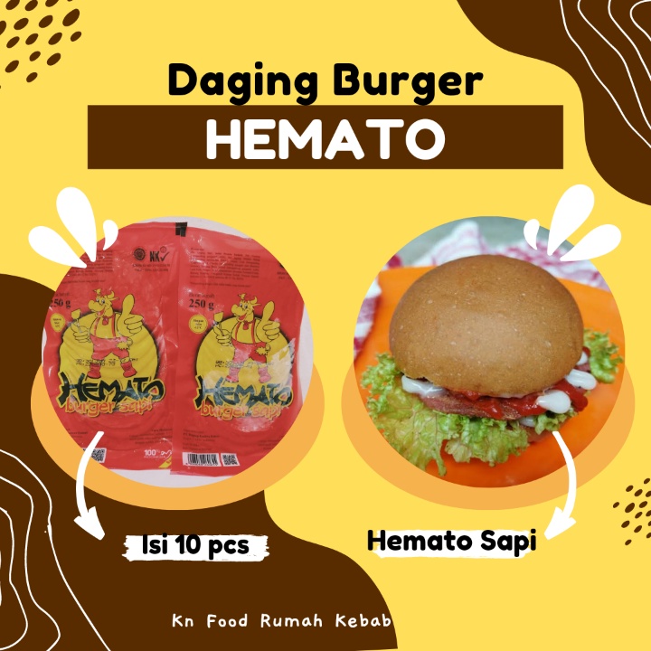 

Daging Burger Hemato Sapi - Daging Burger Hemato isi 10 pcs