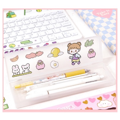 A-ZAHRA ECERAN Sticker Aesthetic MOMO Lucu Kartun Karakter Anak Korea 2D Dekorasi DIY Buku Botol Case Hp Laptop Diary 1 Box 100 pcs