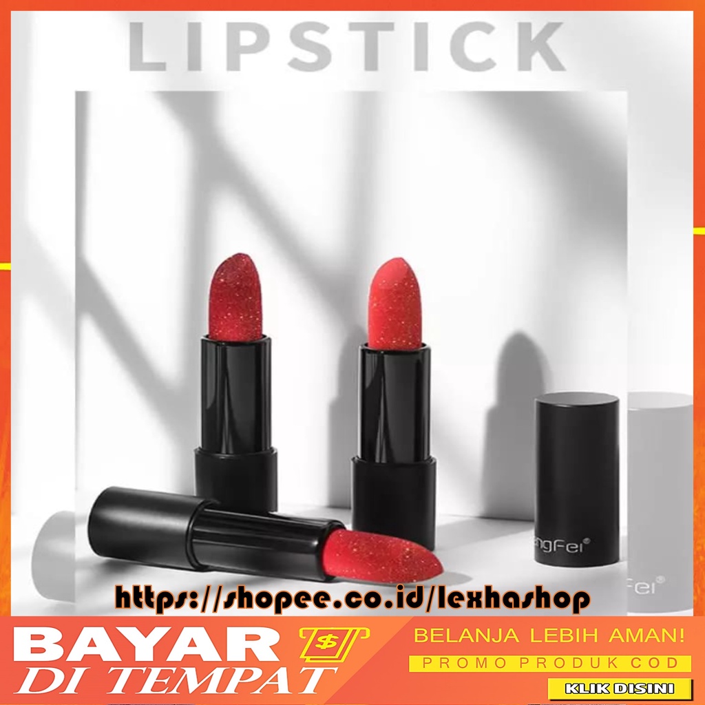 HengFei Lipstick Mutiara 9 Warna Nude Waterproof Tahan Lama DJ HF9219