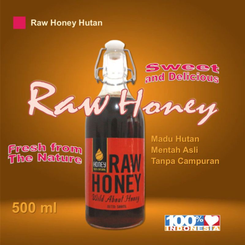 

raw honey madu hutan murni natural 100% isi 500 gram
