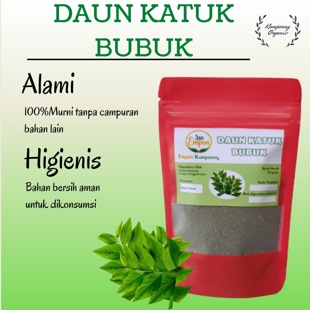 

Daun Katuk Katu Bubuk Minuman Jamu Herbal Tradisional Serbuk Alami Asli Murni Organik Organic Original Sauropus androgynus Powder