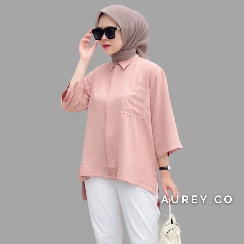 kemeja crinkle wanita atasan kemeja wanita kemeja kekinian kemeja crinkle airflow