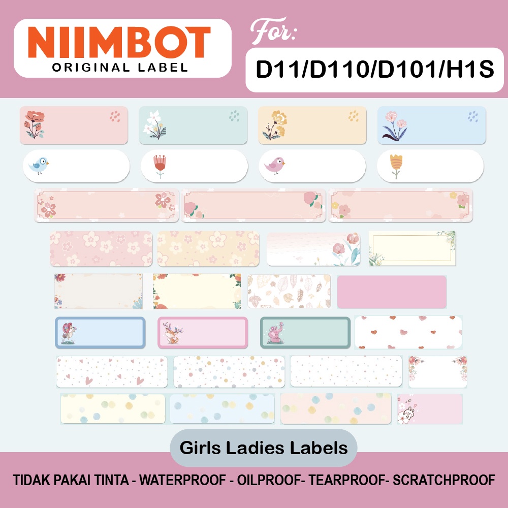 

Girls Ladies Series Stiker Niimbot D11 D110 D101 H1S Label Sticker Refill Niiimbot