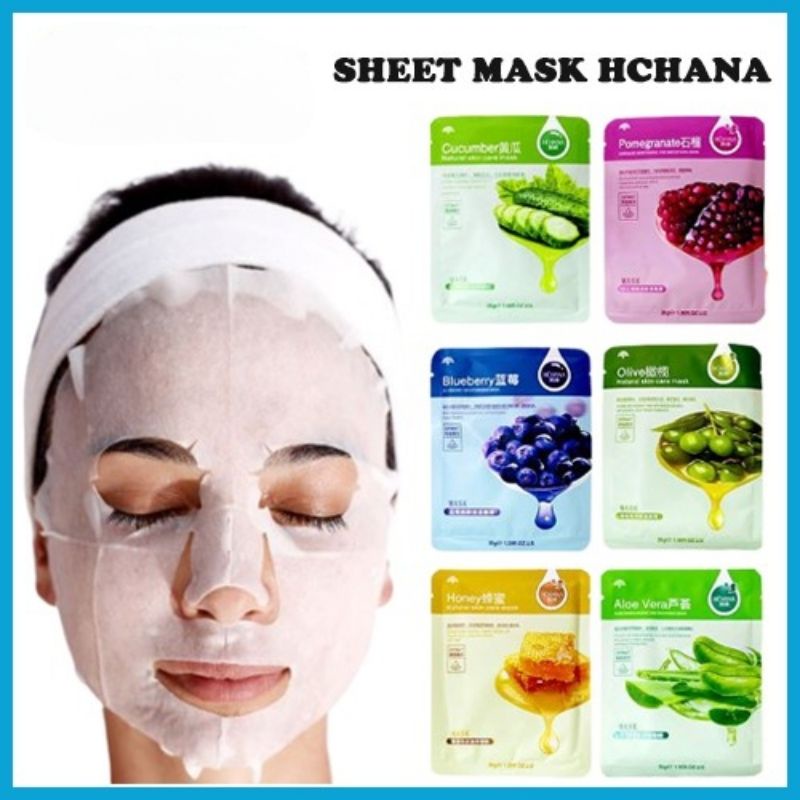 Masker Wajah ROREC HCHANA Natural Sheet Skin Care Facial Mask Organik Original