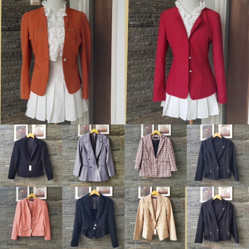 Jual Long Blazer Coat Jaket Slim Fit Size Kecil Ukuran Kecil Besar Kantor Resmi Formal Ootd