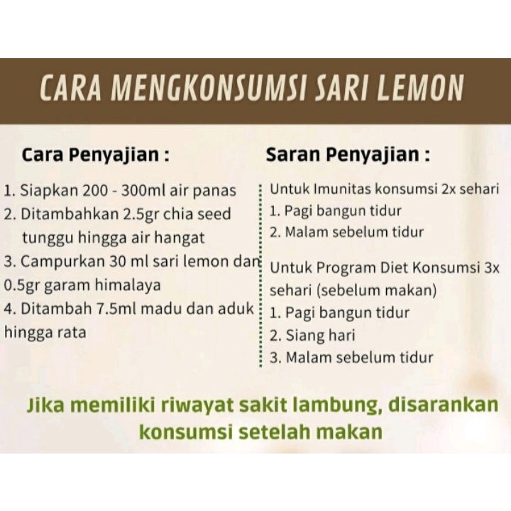 Sari Lemon Fresh 100% Air Lemon Murni 500 ml Untuk Diet dan Detox Pure Lemon California