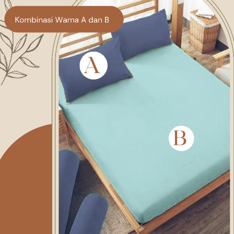 Hommybed Sprei Two Tone Kombinasi Aesthetic Seprai Polos No Emboss 90x200 100x200 140x200 160x200 180x200 200x200 200x160 200x180 no 1 2 3