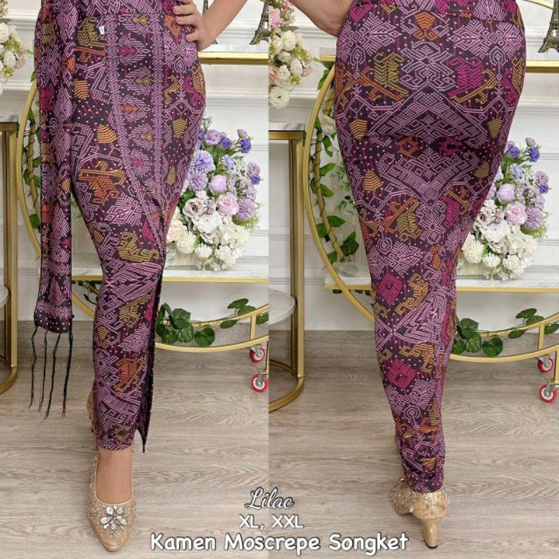 Rok Kamen Jadi Mostcreft motif Songket dan Selendang