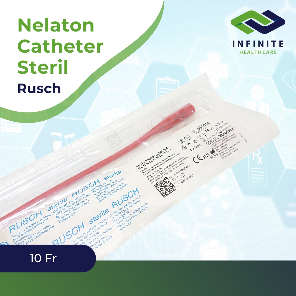 Nelaton Catheter Steril Rusch Selang Nelaton Kateter Warna Merah Original COD