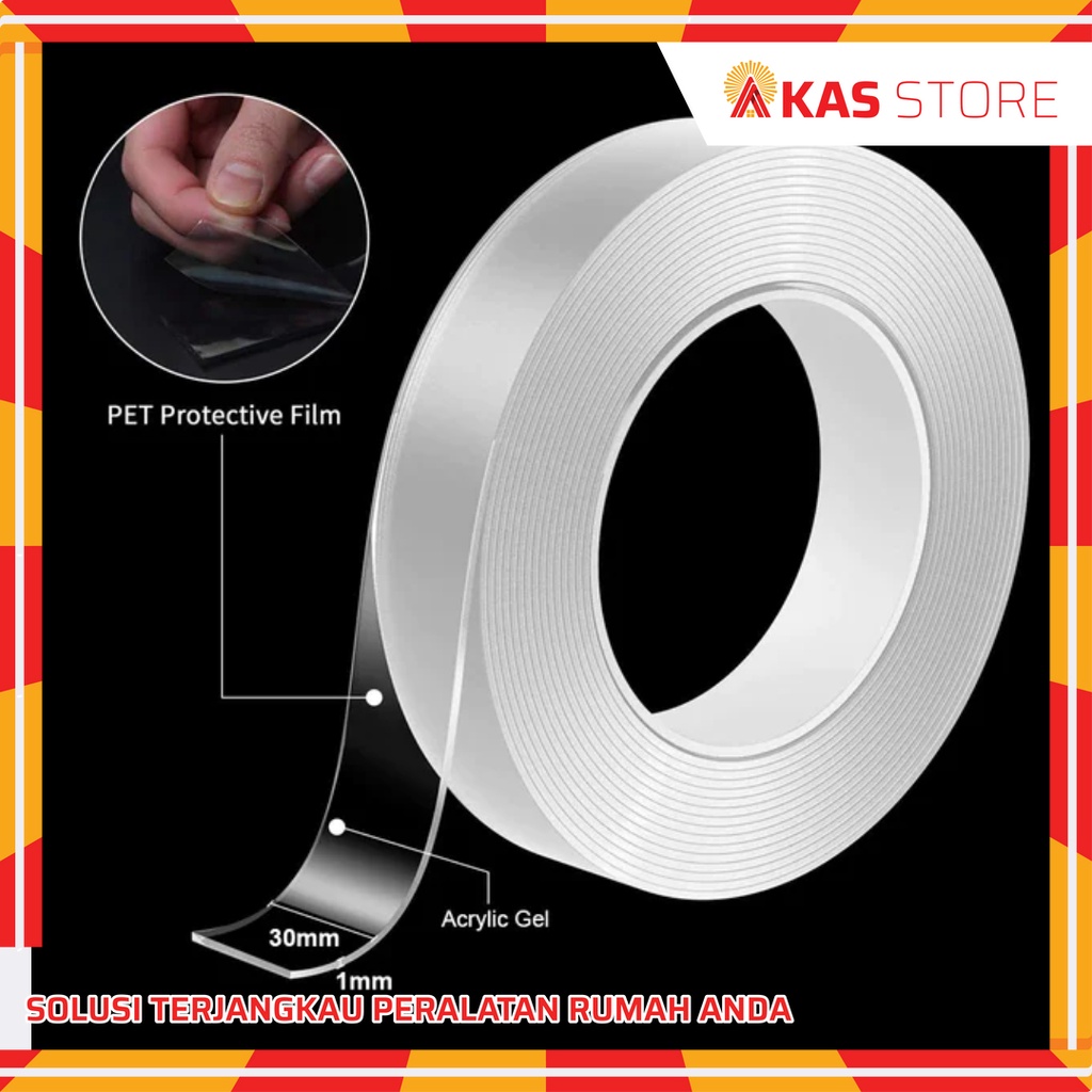 

magic tape nano transparan / double tape nano transparan kuat elastis tahan lama