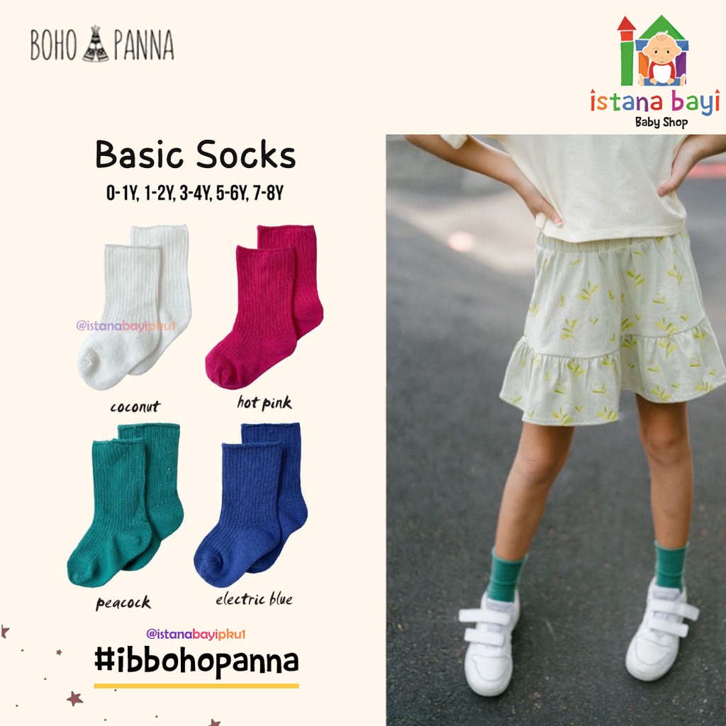 BOHOPANNA - BASIC SOCK - KAOS KAKI ANAK 0-8 TAHUN