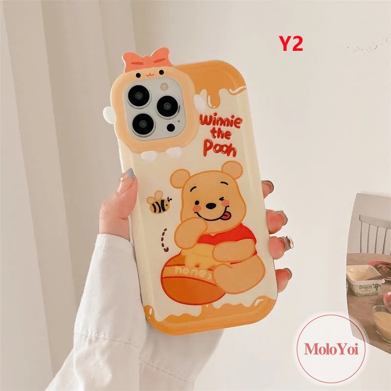 Soft Case Motif Kartun Winnie the Pooh 3D Untuk iPhone 11 13 12 14 Pro MAX 7 8 6 6S 14 Plus XR X XS MAX SE 7plus