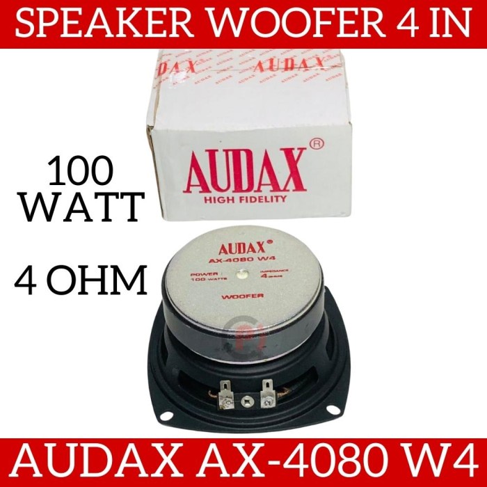 AUDAX AX 4080 W4 Speaker Ukuran 4 Inch Woofer Full Range 100 Watt 4ohm