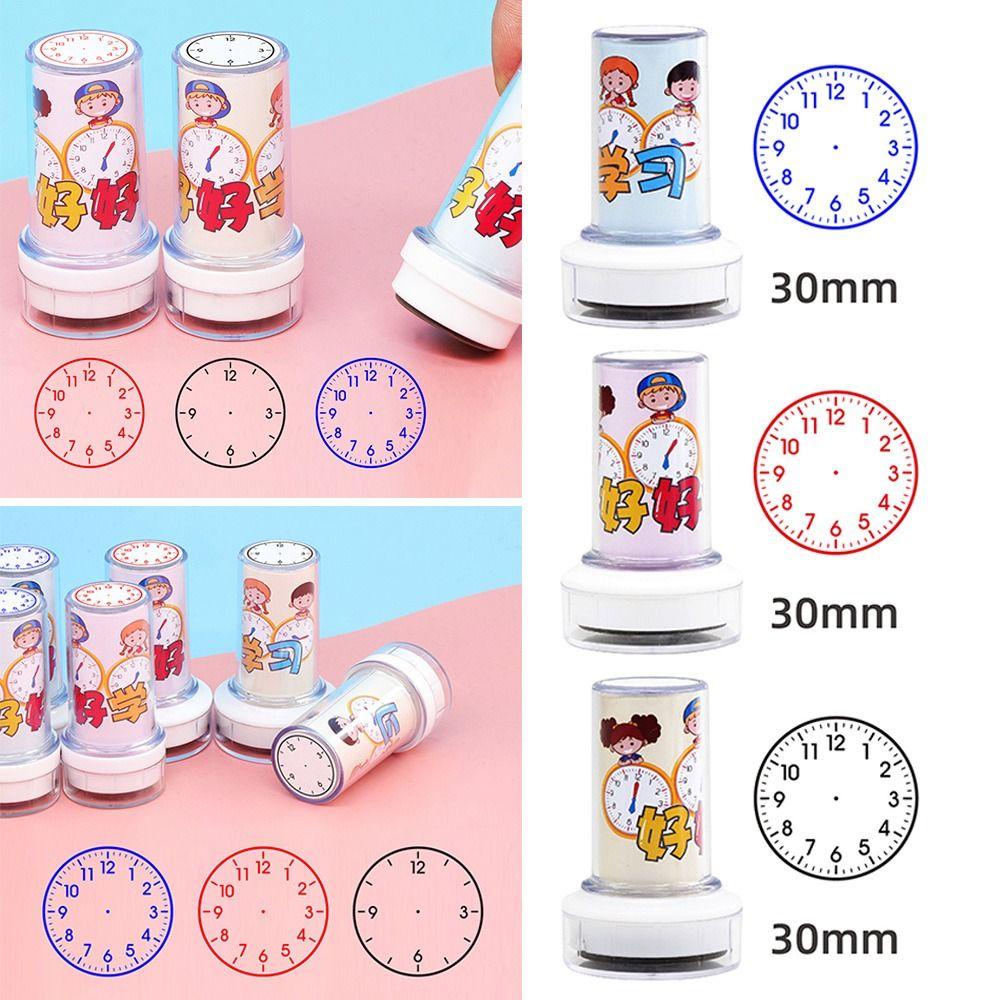 Stempel Jam SOLIGHTER Belajar Stempel Mainan Anak Segel Mengajar Dial Jam