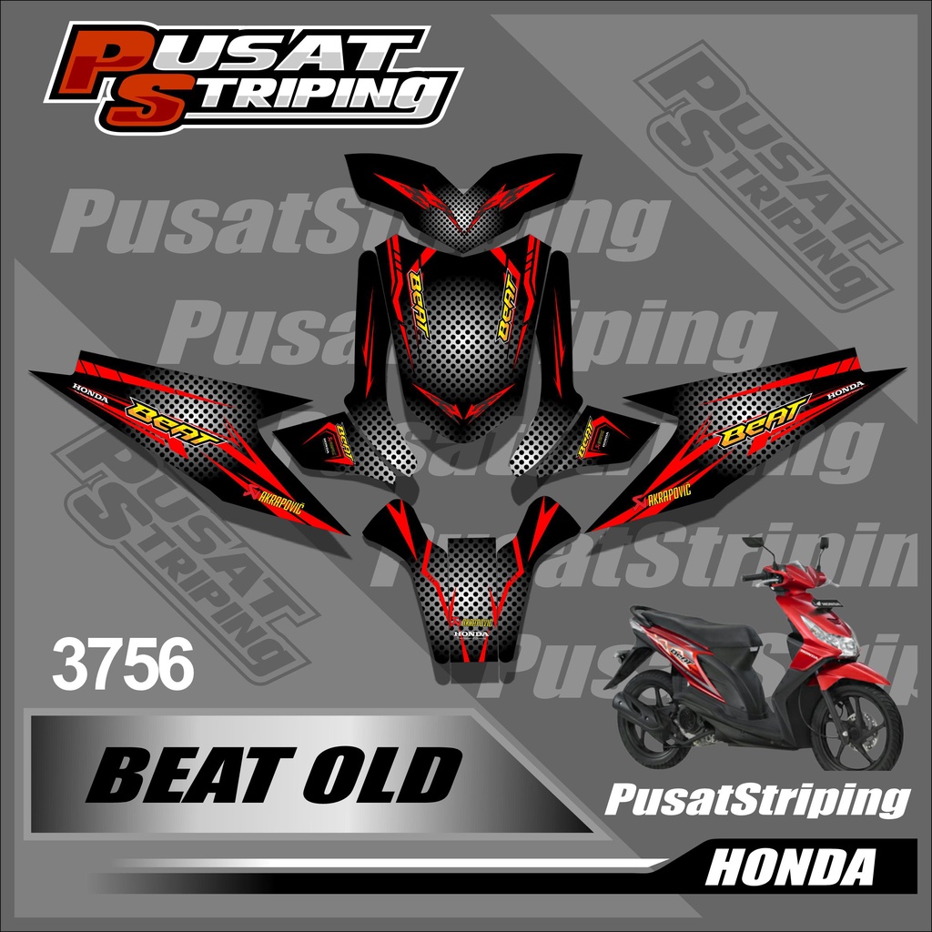 3756 DECAL SKOTLET  MOTOR BEAT OLD LIS VARIASI ABSTRAK VEKTOR DESIGN HALFTONE TITIK HITAM PNG FULLBO