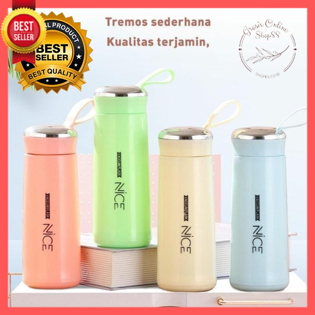 GOS - E106- Botol Minum NICE / Botol Minum Kaca Beling / Termos Botol 400ML