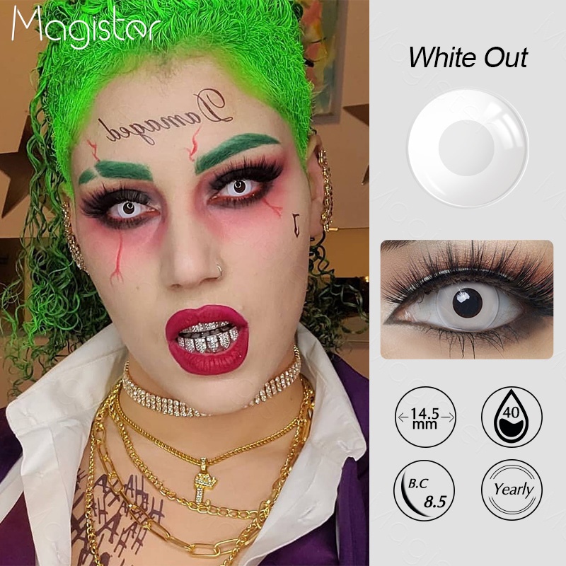 （COD）Softlens Cosplay, Kartun Anime Naruto Halloween Cosplay Softlen, Lensa Kontak Putih/Merah/hitam14.50 MM