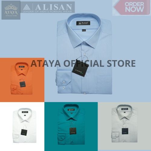 Alisan Pria Alisan Slimfit Polos Kemeja Pria Alisan Kemeja Formal Pria Kemeja Alisan Lengan Panjang