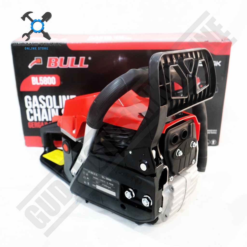 Mesin Gergaji Kayu Chainsaw 22&quot; BULL BL5800 Bar Laser / Mesin Chain Saw Pemotong Kayu 22 Inch BL 5800 BULL