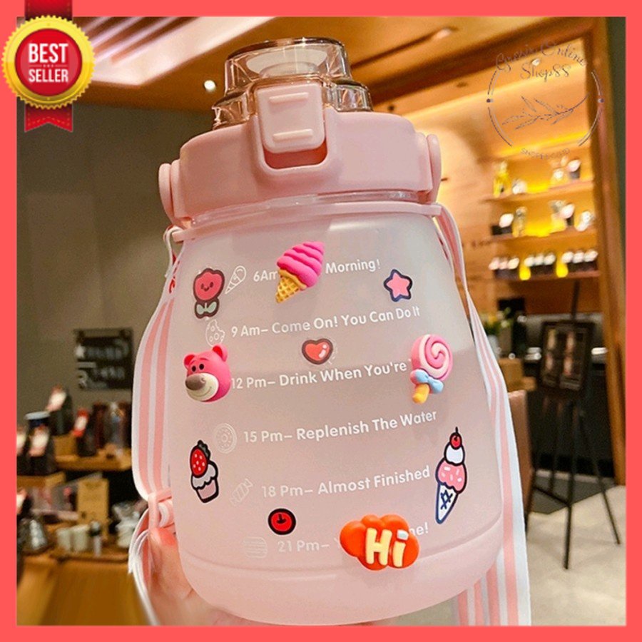 [GOS] - E104- Botol Motivasi lucu 1.4L  / Botol Minum Penanda Waktu 1400ml / Botol Viral Lucu 1.4L