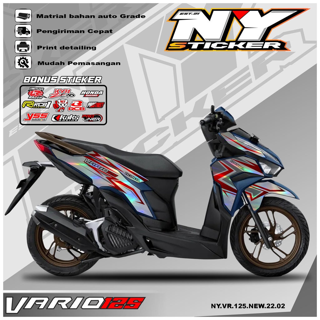 Stiker motor Vario 125 New 2022 - Striping Stiker Honda Vario New 125 2023 Hologram 002