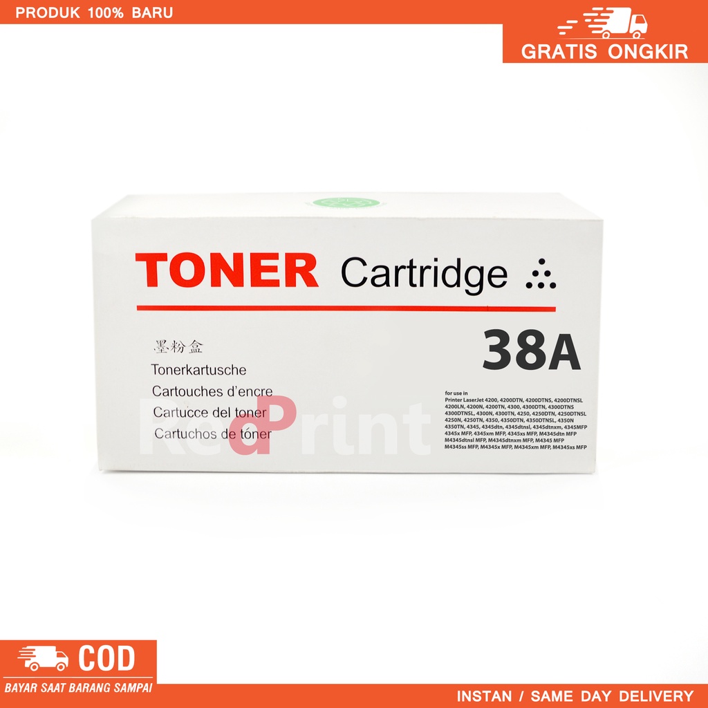 Toner Cartridge Compatible 38A Untuk printer HP LaserJet 4200, 4300, 4250, 4350, 4345