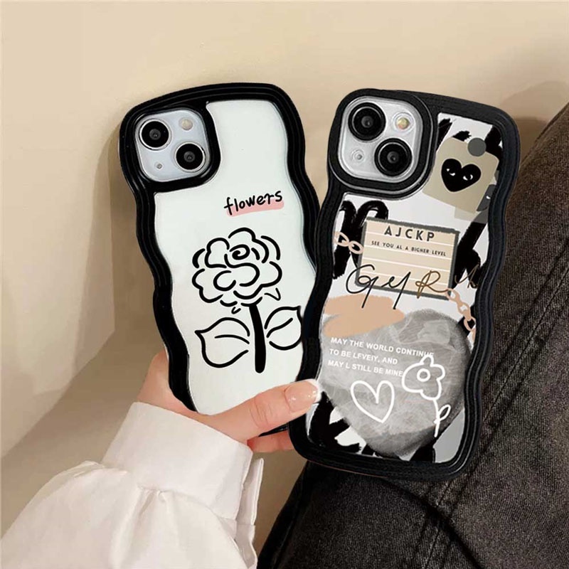 Love Simple Case Redmi Note 11S 11 Pro 10C 10A Redmi9C 9T 9A Note10 5G Note 10S Note 9 Note8 Poco X3 Pro NFC Halus Grafiti Garis Bunga Soft Case Populer